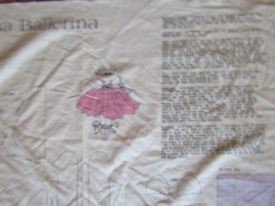 Vintage CAT-ARINA Cat BALLERINA Soft Sculpture DOLL/TOY Fabric Panel - 1980's