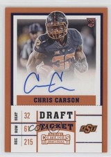 2017 Panini Contenders Draft Picks Ticket Blue Foil Chris Carson #220 Auto 3o3