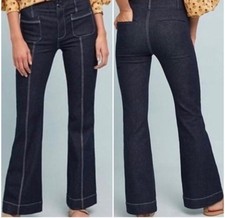 Anthropologie Pilcro And The Letterpress Dark High Rise Flare Jeans