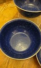 Set of 4 Blue Speckled Enamelware Camping Bowls 6" Vintage Graniteware Cereal — photo 5