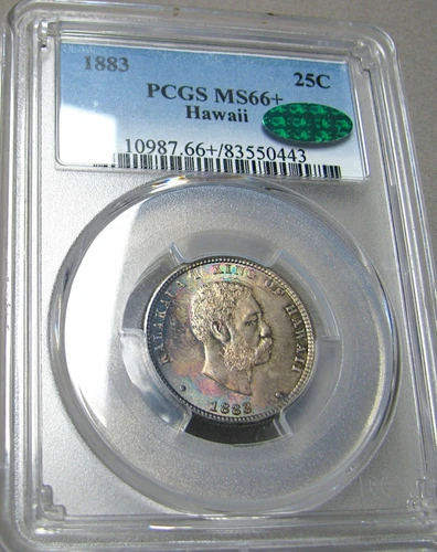 1883 Hawaii Quarter Silver ---- MS-66+ CAC Sticker PCGS Graded ----- #989C