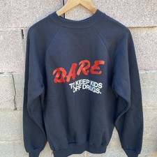 Vintage DARE To Keep Kids Off Drugs Crewneck Sweatshirt Black Large