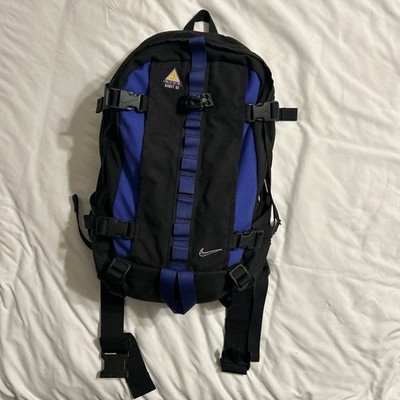 Vintage 90s Nike ACG Karst 25 Backpack Hiking Outdoors Black Blue Purple