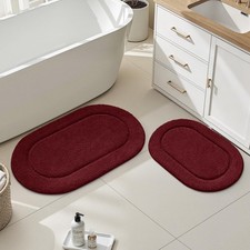 HOMEIDEAS Bathroom Rugs Sets 2 Piece Soft Absorbent Microfiber Machine Washable