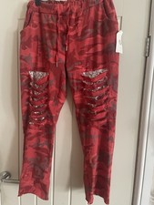 Magic Pants Red Silver Grey  Fit Up to Size 18 BNWT