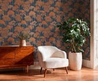 Vliestapete Tropisch Palmen Dschungel Blau Bronze Metallic 79162-4 (3,35€/1Qm)