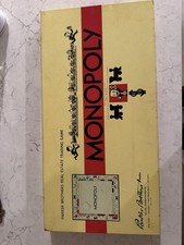 Vintage 1940s WWII Era Monopoly Game Parker Bros Complete Wartime Wood Tokens
