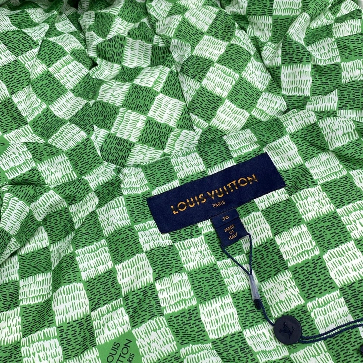 LOUIS VUITTON（LV） Giacca manica aperta originale Louis Vuitton LV Match FNOW30E54 bianco verde nero nylon