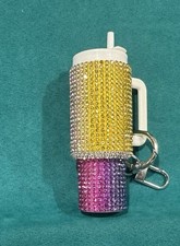 Bling Colorful Rhinestones Mini Tumbler Chapstick Keychain Holder, Stanley