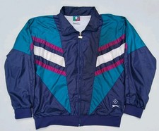 vintage jimmy connors slazenger tennis windbreaker jacket size lg colorblock