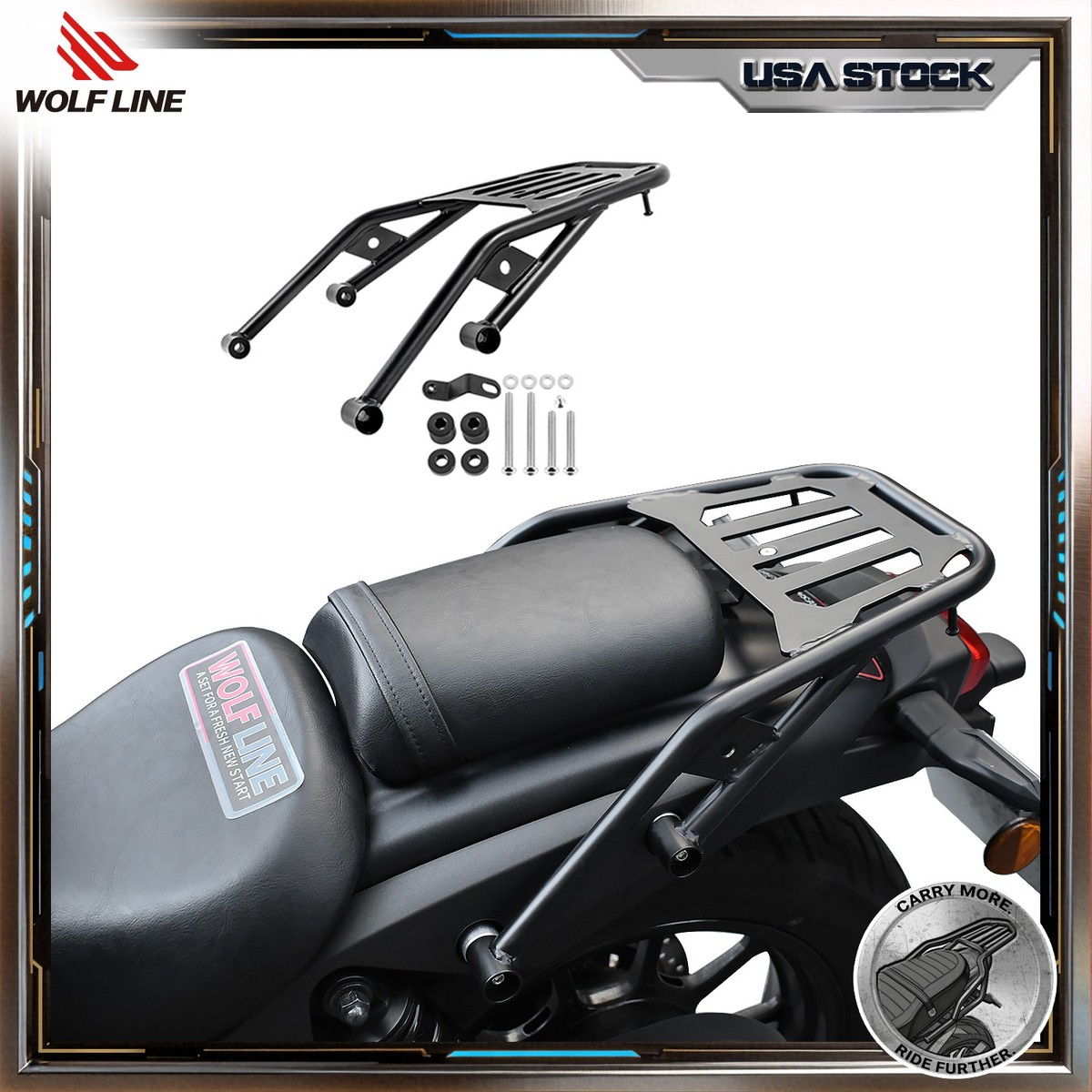 キングタカ450ケージ3台 Luggage Rack For Kawasaki Eliminator 450 500 Rear Carrier Bracket