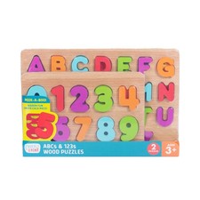 Wooden Puzzle ABC and 123 Theme 2 Pack