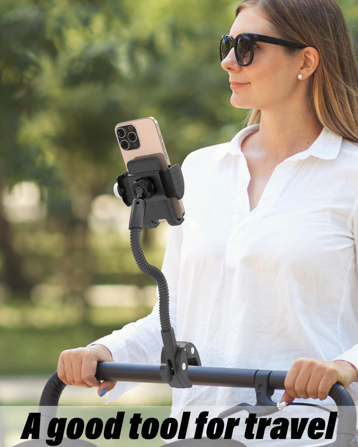 Wheelchair Stroller Phone Holder Flexible Gooseneck Arm Secure Non-Slip Phones