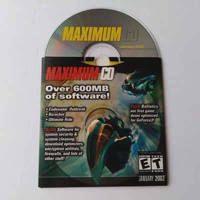 Maximum CD Jan 2002 PC Demo Disc Ballistics Codename Outbreak GeForce3