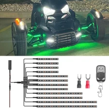 12pcs Motorcycle ATV RGB LED Neon Under Glow Light Strips Kit For Can-am Ryker
