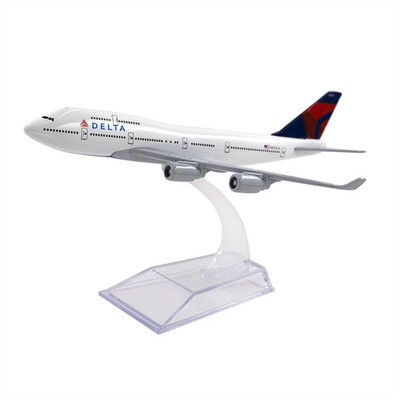 #ad 1 400 16cm Delta B747 Alloy Plane Aircraft Model With Stand Deco Collect Gifts $16.69