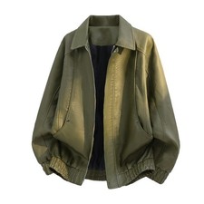 Men's new versatile motorcycle collar PU imitation leather jacket