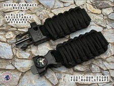 20 mm 22 mm Handmade Black Adjustable Paracord Watch Strap Fits Seiko Others