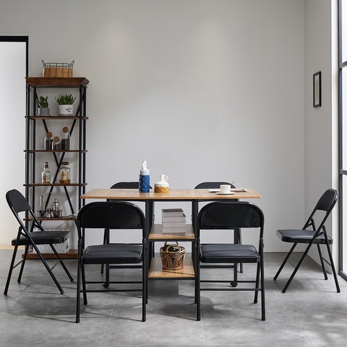 4 Pack Commercial Contoured Folding Chairs Set Steel Frame Plastic Seat Black - Picture 2 of 21