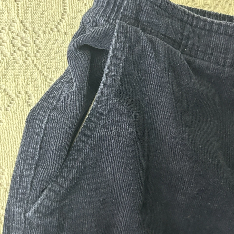 Pantalones de pana vintage blancos ciervo cintura elástica azul marino cremallera talla 12 Foto 4 de 4