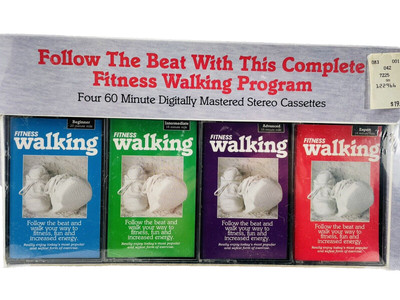 Fitness Walking Beginner Intermediate to Expert Exercise Cassette 4 Tapes Health
