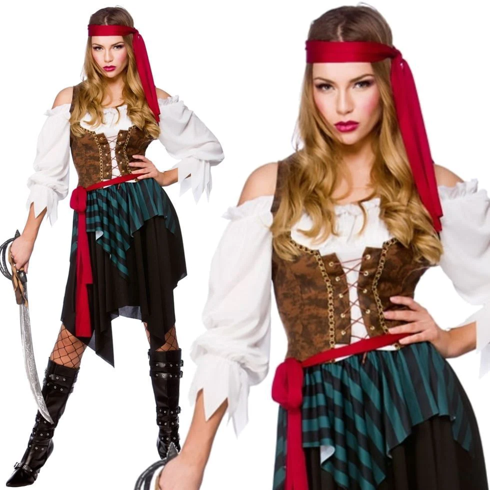Ladies Caribbean Pirate Lady Costume Womens Fancy Dress Outfit Size 6-28 | eBay Ladies Caribbean Pirate Lady Costume Womens Fancy Dress Outfit Size 6-28 | eBay
