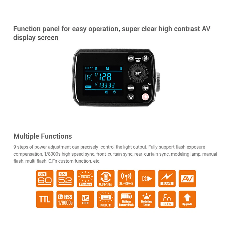 Godox AD200Pro 2.4G TTL HSS Speedlite Pocket Flash Strobe Light with Battery Set - image 4 of 4