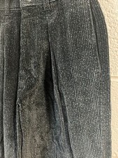 Vintage Lands End Womens 6 Blue Corduroy Tapered High Rise Pleat Front Navy