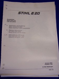 Original Ersatzteilliste 05/1985 Stihl E 20 - Rarität