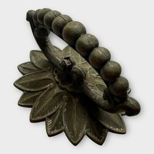 Cast Brass Door Pull Handle Flower Decor Art Deco Large Vintage Antique Ornate