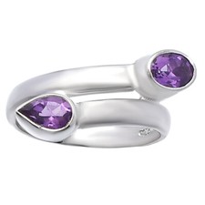 Double Natural Gemstone Ring 925 Sterling Silver Handmade Jewelry DGR1128