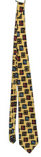 TOMMY HILFIGER Mens Neck Tie Stars Flags 100 SILK Made IN U.S.A colorfull