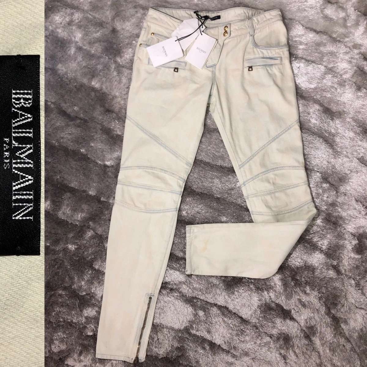 Balmain distressed deals biker jeans