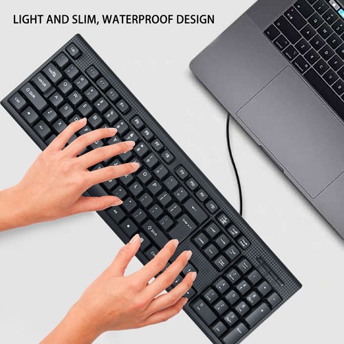 CMK858 USB Keyboard And Mouse Set 104 Keys Computer Keyboard 1600DPI Mouse For - Picture 20 of 24