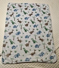 Dinosaur Unisex Baby Blanket Sherpa Gray Soft Security Comfort  lovey