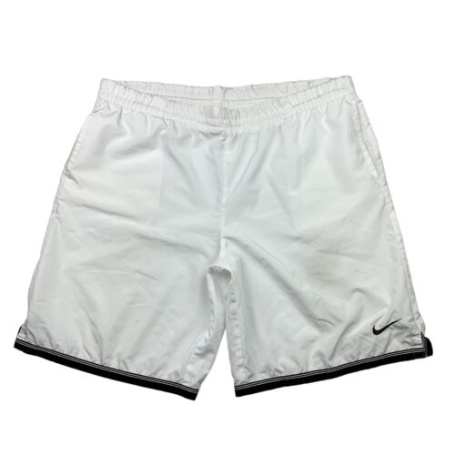 VTG Nike Andre Agassi Men's Stretch Waist Athletic Tennis Shorts White • XL