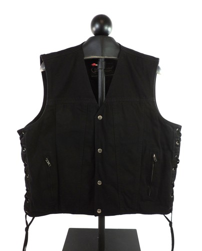 Black Denim Motorcycle Vest by Daniel 
