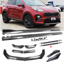 Carbon Fiber Front Bumper Lip Chin Spoiler For Kia Sportage Body Kit Strut Rod Carbon Fiber Front Bumper Lip Chin Spoiler For Kia Sportage Body Kit Strut Rod