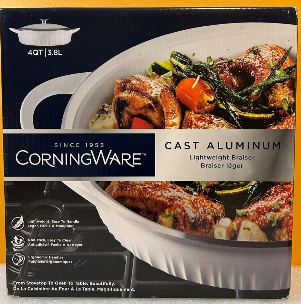 Qt Baking Dish With Lid CorningWare QuickHeat 4-QT Cast Aluminum