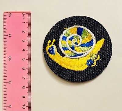 Vintage Denim Snail Iron On Patch Embroidered Unused Inventory