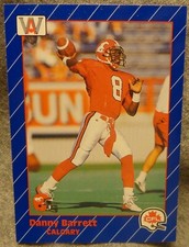 1991 AW Sports CFL Football Card - Danny Barrett - Cincinnati alumni - NM