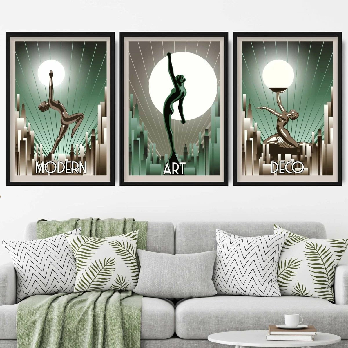 FRAMED ART Deco women Posters Art Prints Box Frame or Glossy Deco Set Of 3  | eBay