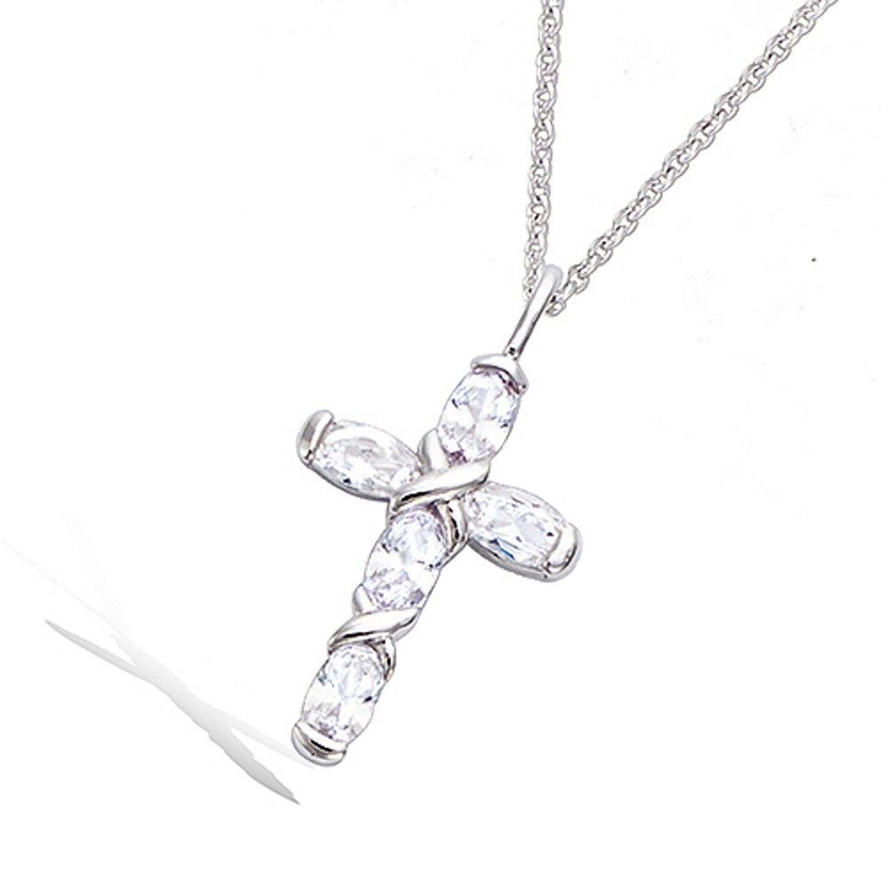 Collier croix zirconium argent 925 anti-allergie garanti sans nickel