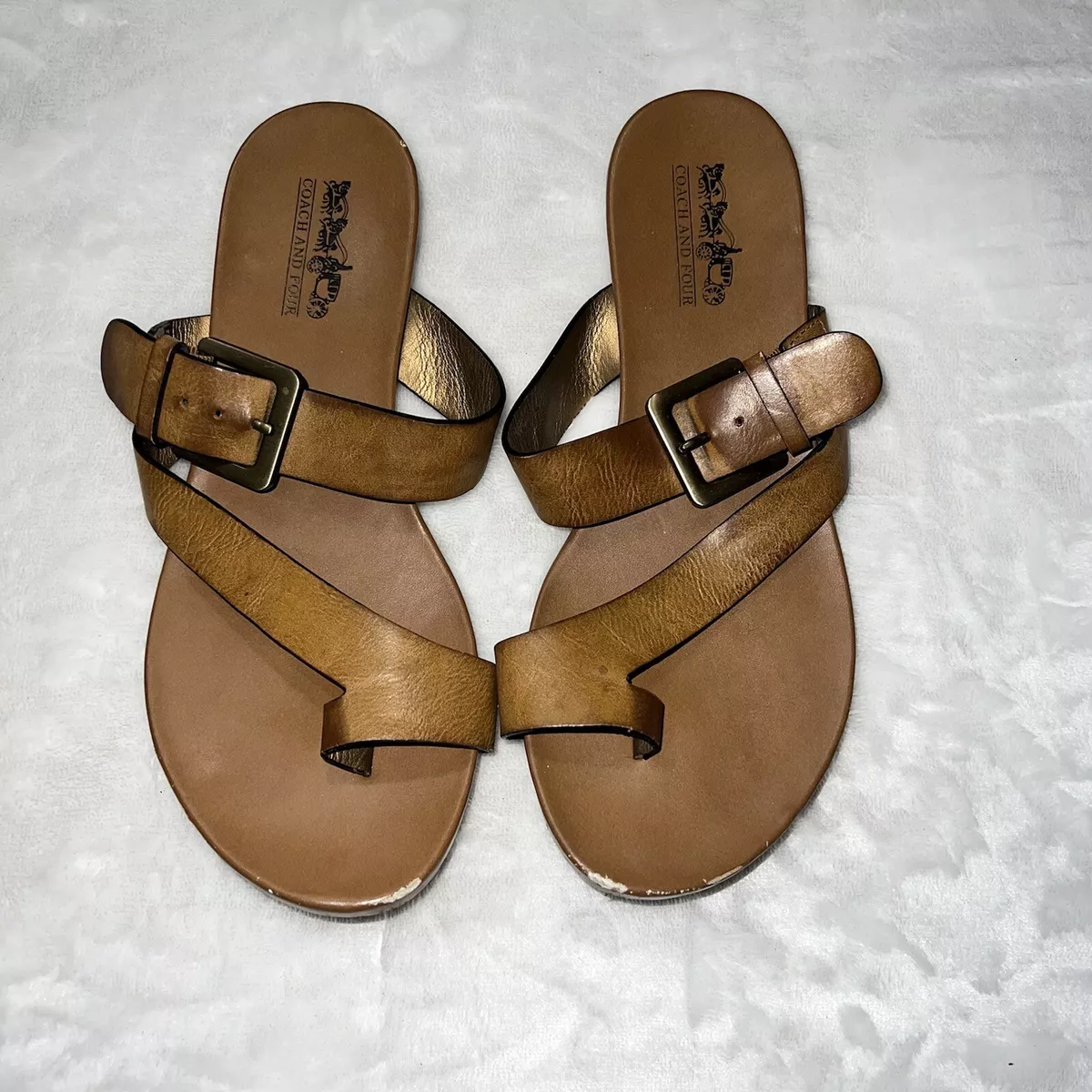 Coach store leather slides