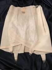 FAB 60's White Sarong Girdle Zipper Eye Hooks Closure Sz 29 NEW OLD STOCK