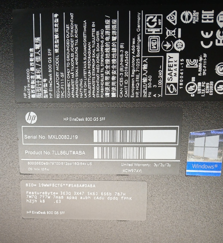 HP EliteDesk 800 G5 SFF Intel Core i7-9700 16GB DDR4 RAM 512GB SSD WIN10 NOB - Picture 6 of 6