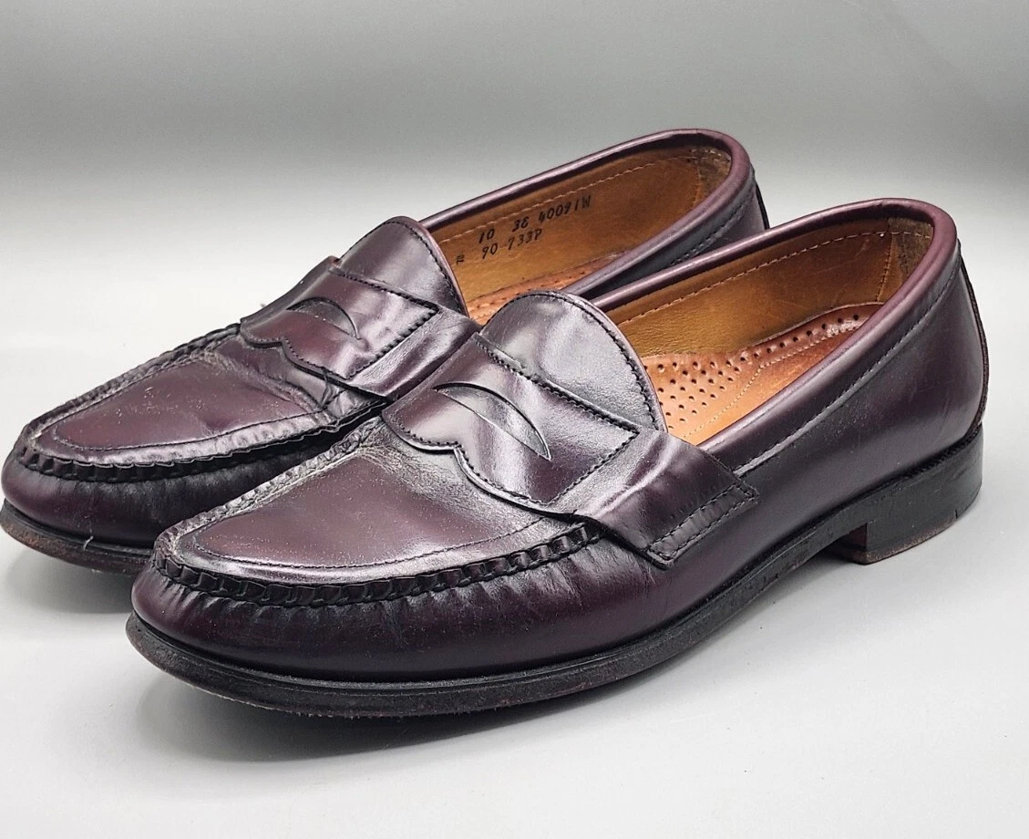 Mocassini slip on in pelle marrone scuro ECCO da uomo taglia 10E abito casual USA