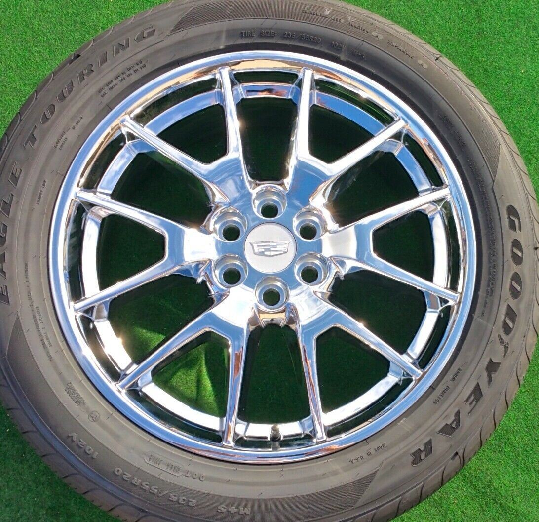 Cadillac XT5 Chrome 20 Wheels Tires Set OEM Factory GM spec Goodyear