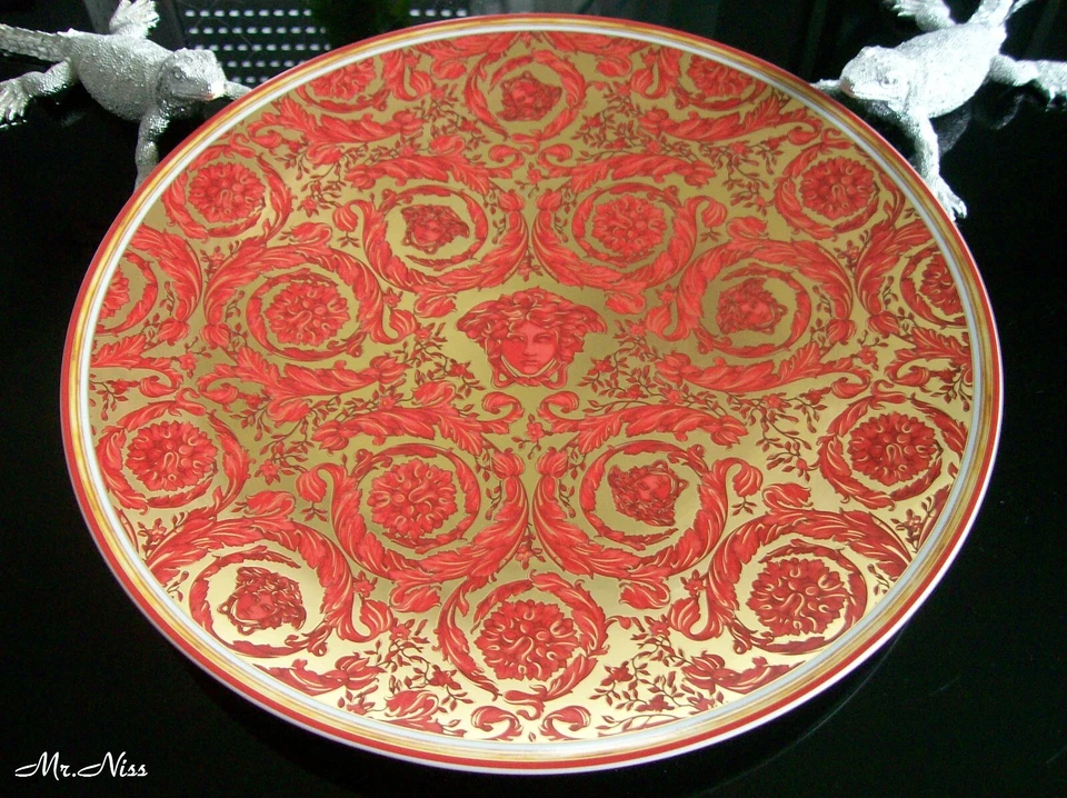 Rosenthal Versace Medusa Garland Red Platz/-Wandteller 33 cm **NEU & OVP**