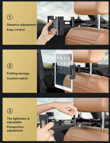 Auto Tablet Halterung Kopfstütze Autohalterung iPad Galaxy Switch ausziehbar - Bild 8 von 15
